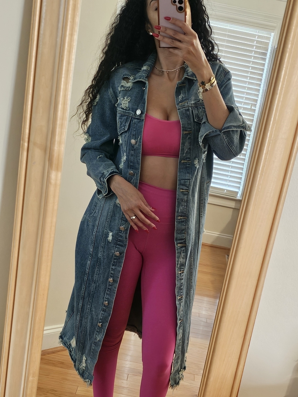 Distressed Denim Maxi Jacket Retail $150 SOLD OUT-revolve-zara-akira